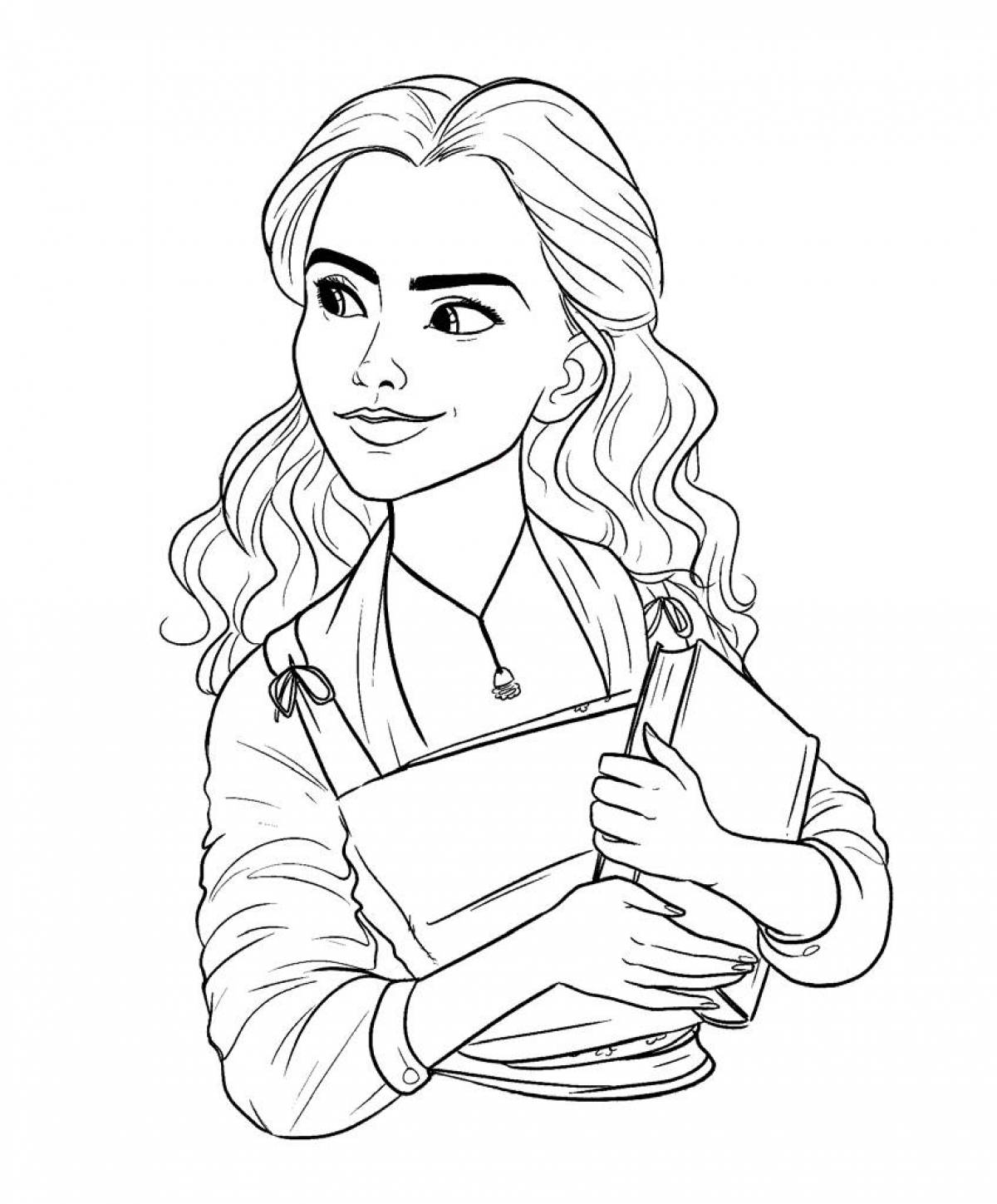 Hermione brave coloring book