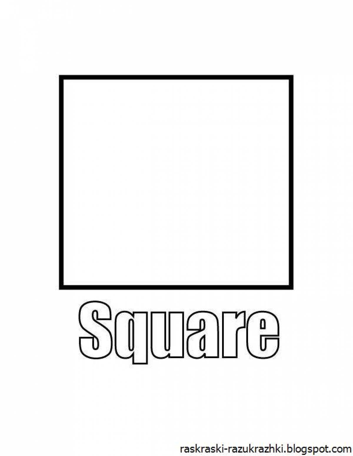 Glowing square coloring page