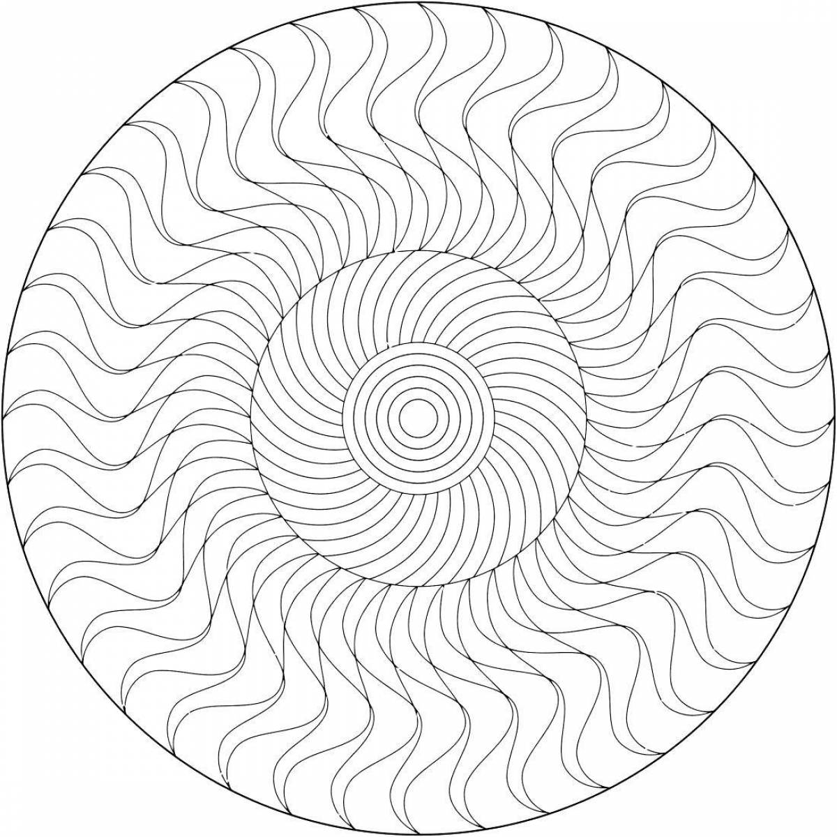 Очаровательная круговая спиральная раскраска
