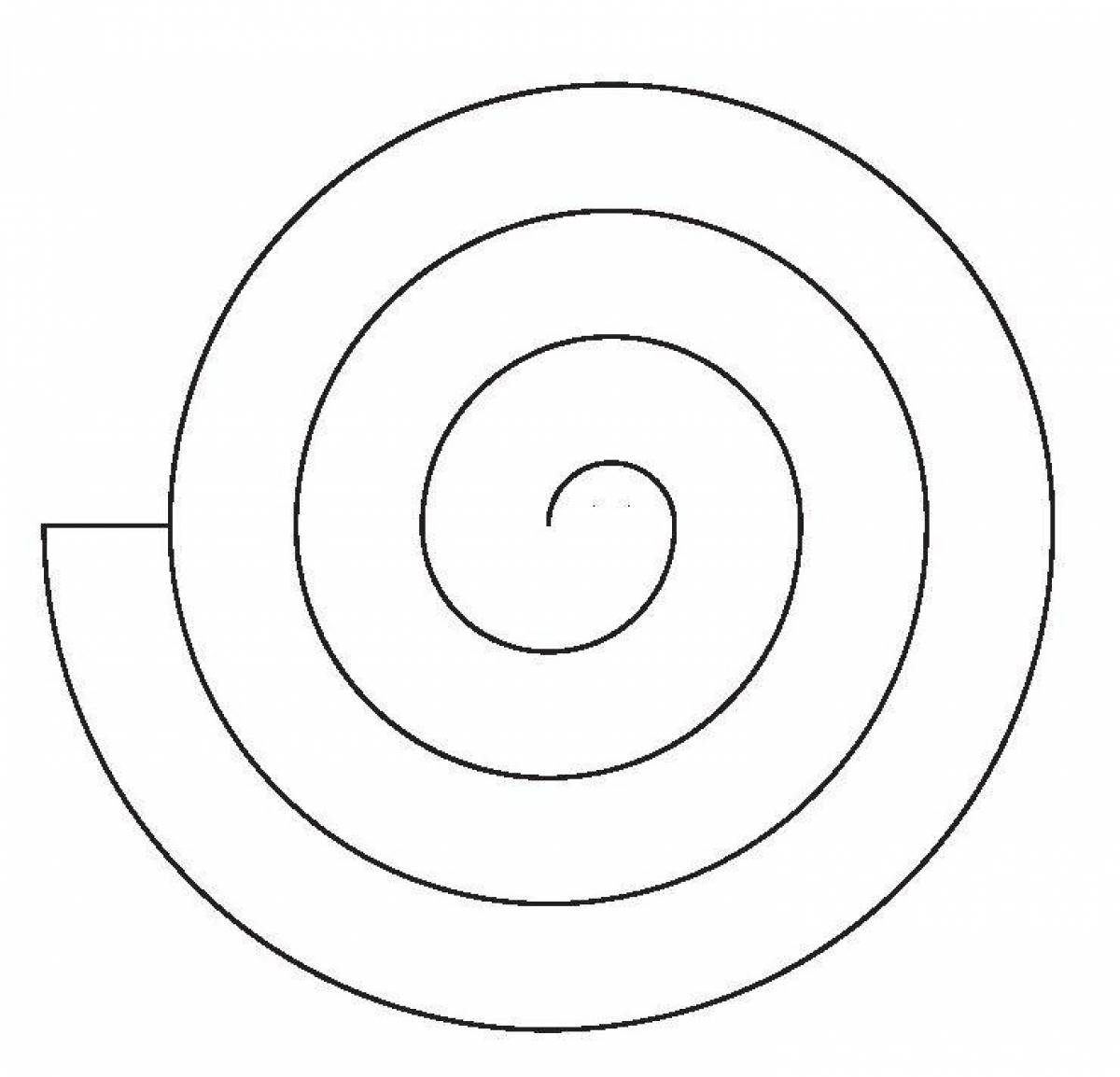 Причудливая круглая спиральная раскраска