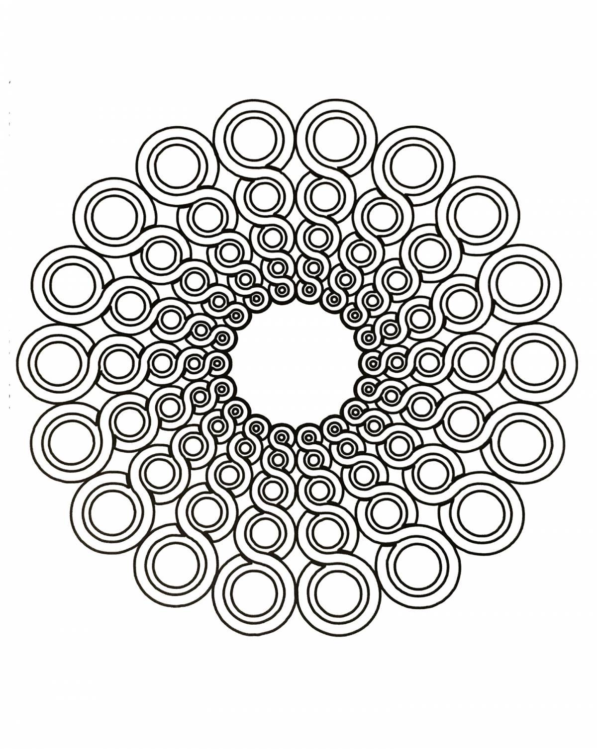 Восхитительная круглая спиральная раскраска