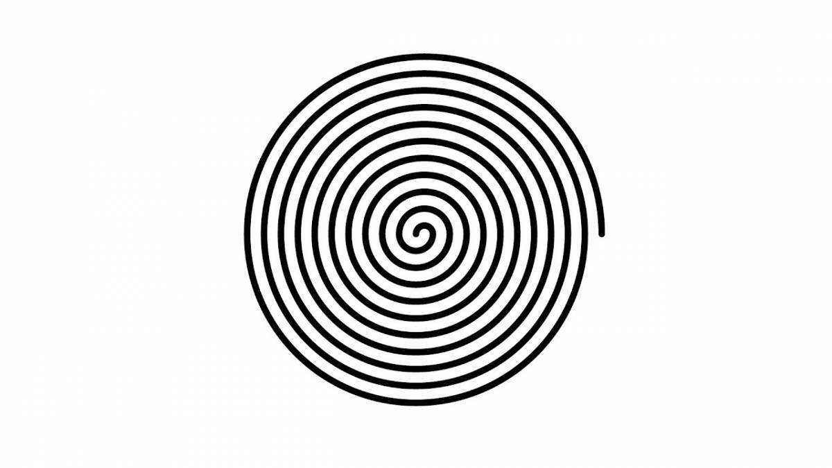 Поразительная круглая спиральная раскраска