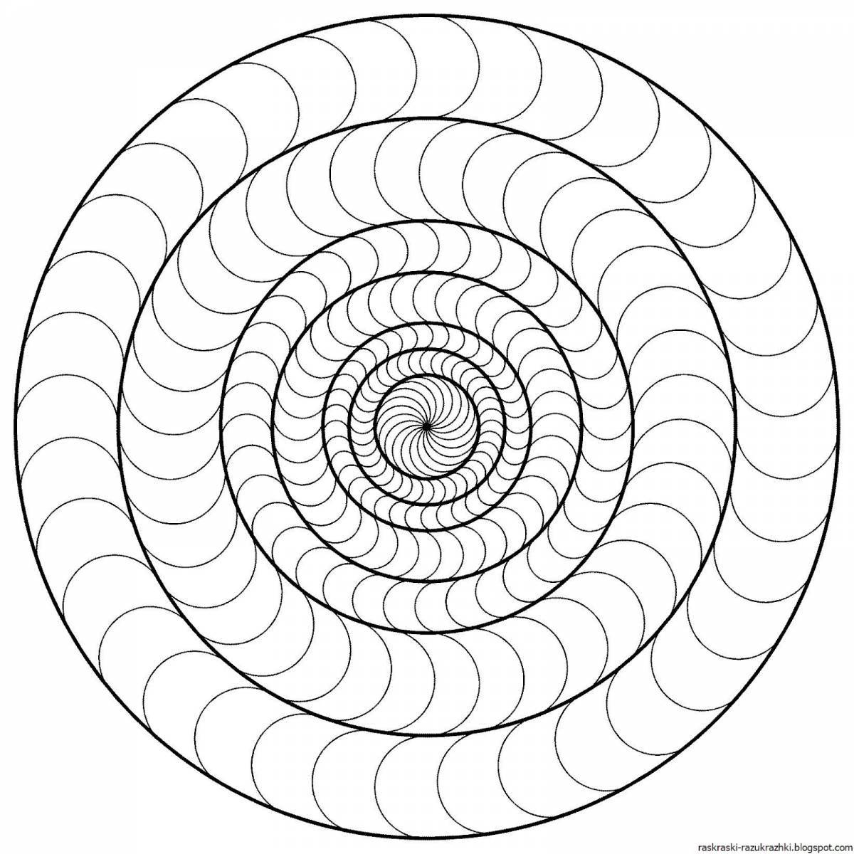 Изысканная круговая спиральная раскраска