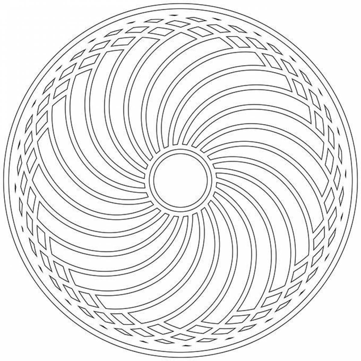 Элегантная круглая спиральная раскраска
