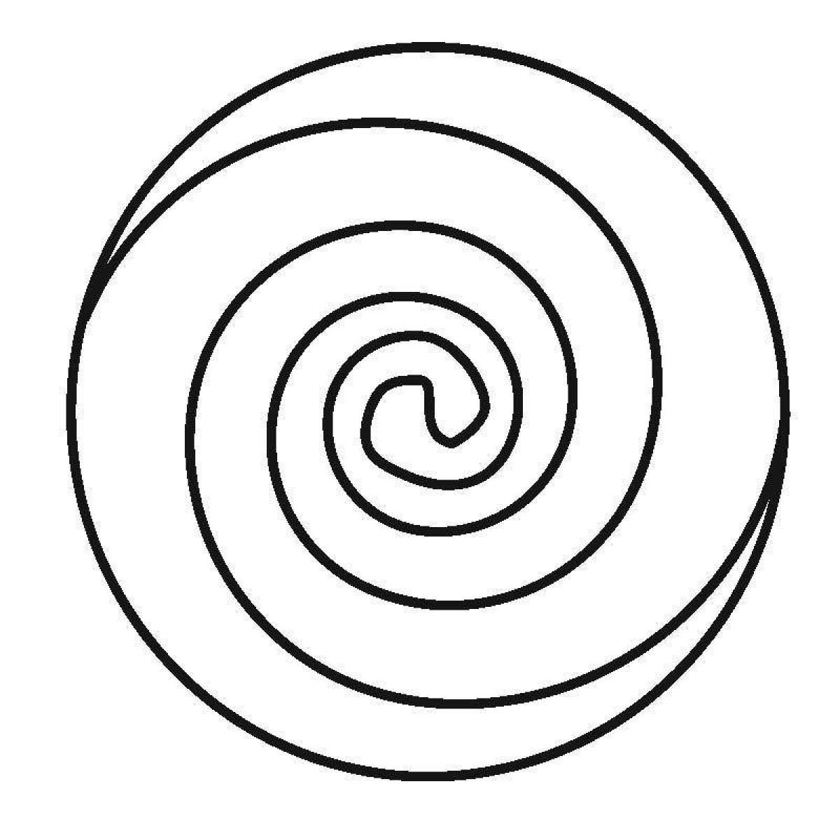 Раскраска изящная круглая спираль