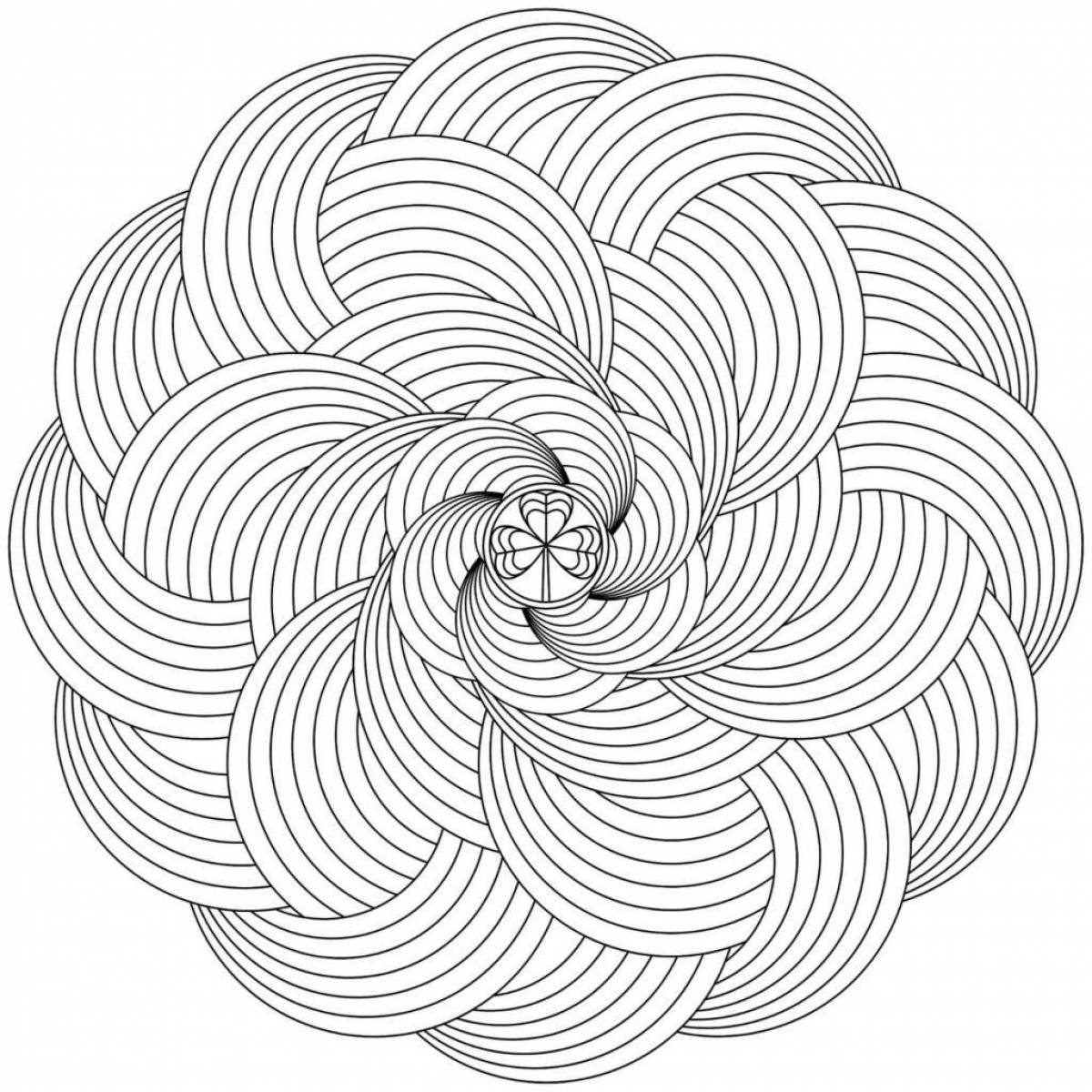 Художественная круговая спиральная раскраска