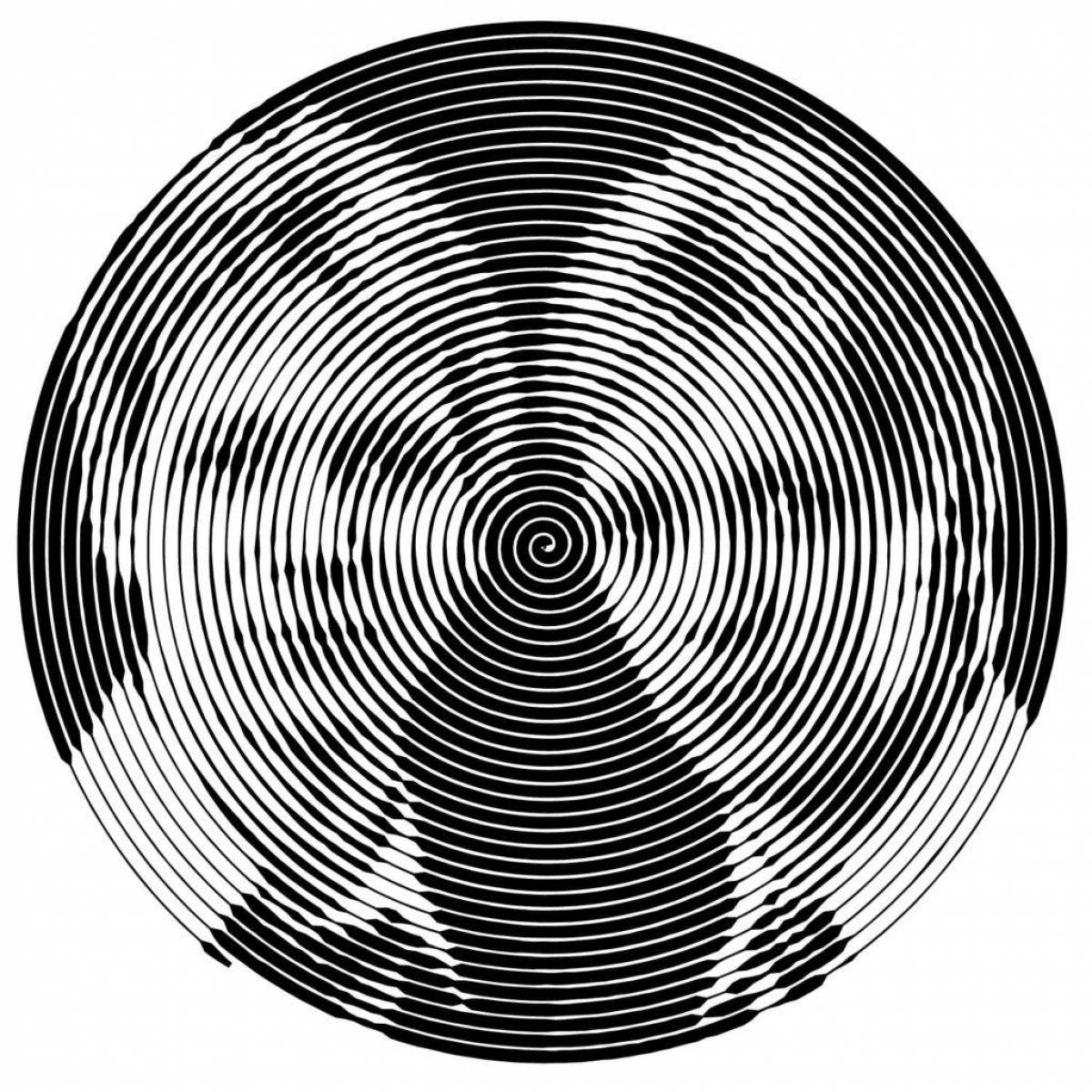 Coloring complex circular spiral