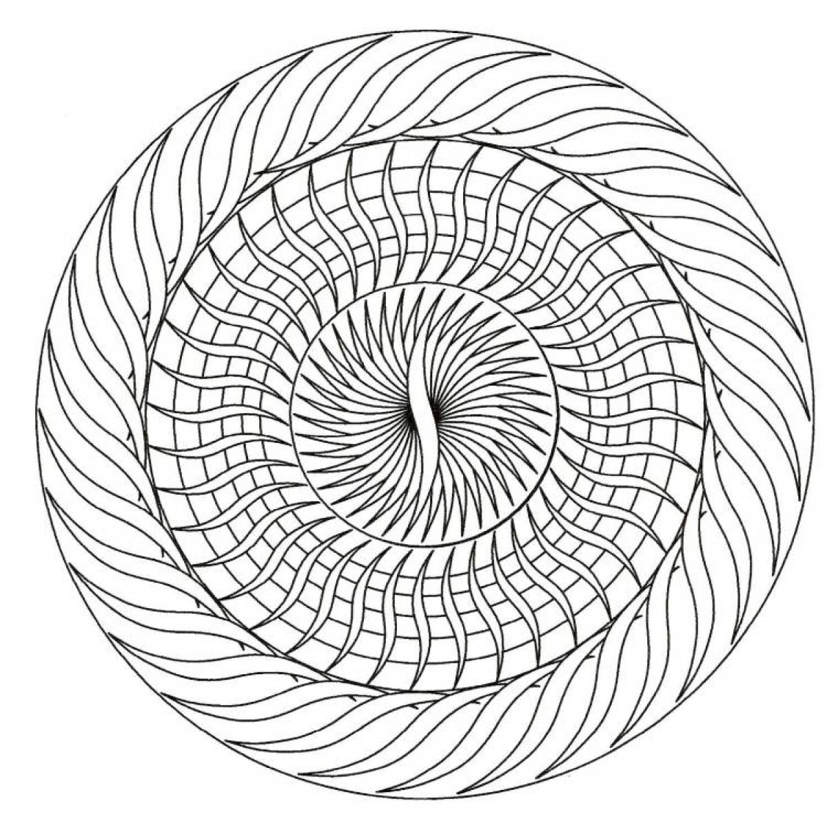 Увлекательная круговая спиральная раскраска
