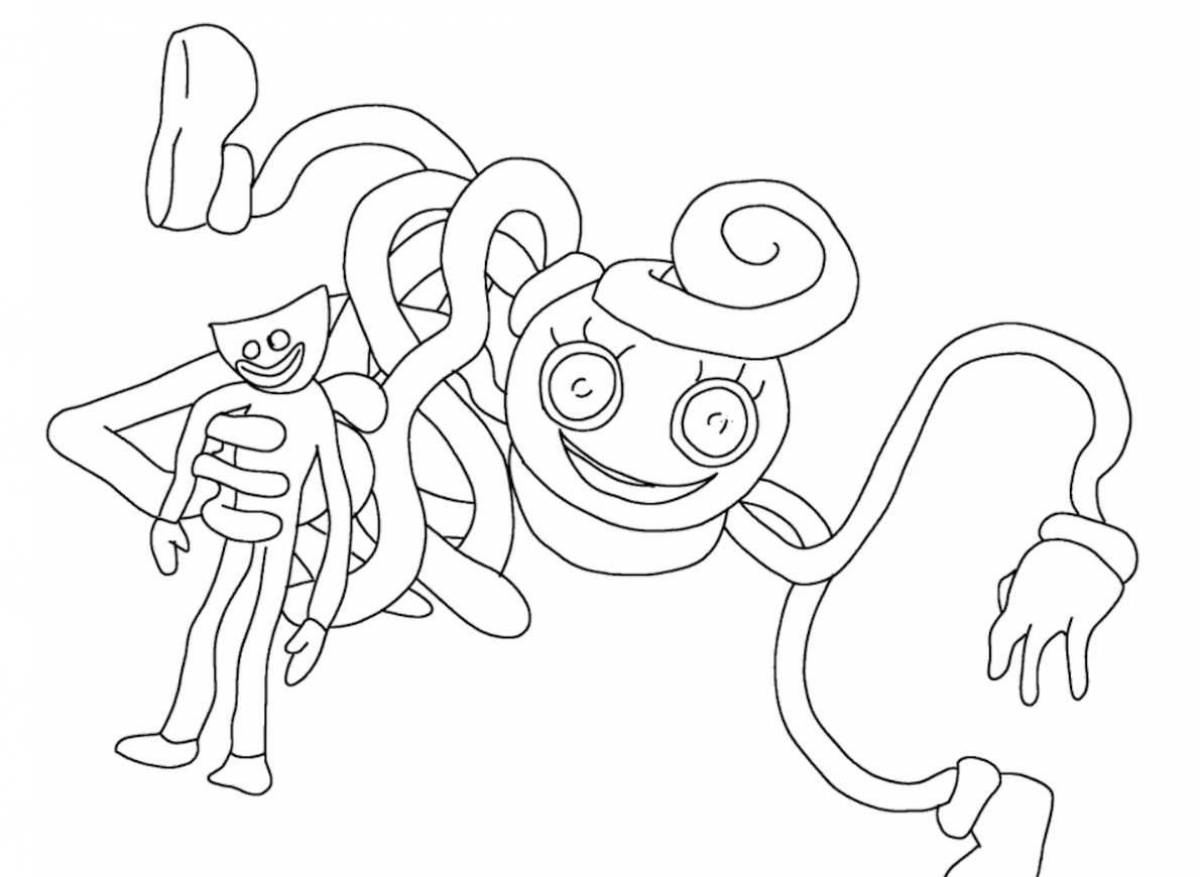 Unusual coloring pages for children's long legs