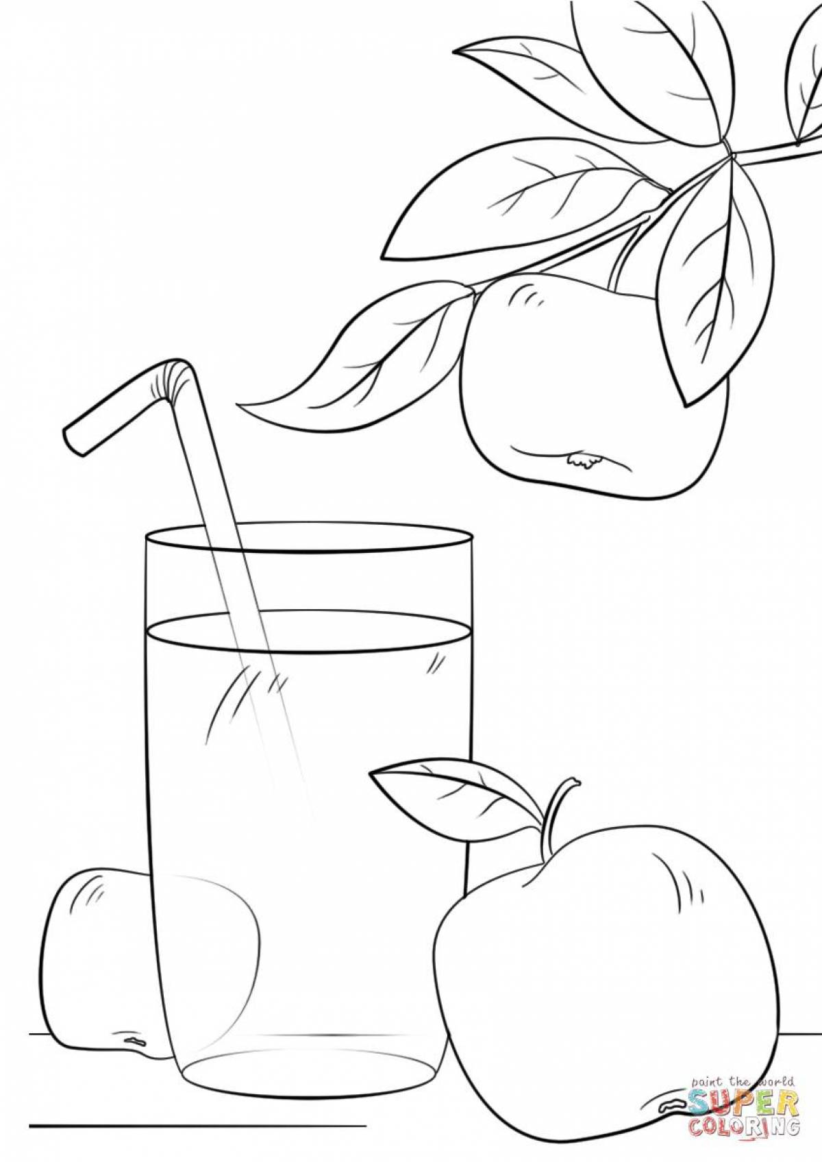 Fruit juice coloring page
