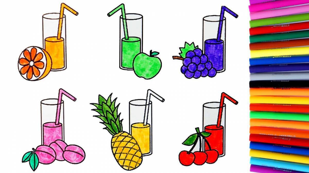 Healthy juice coloring page