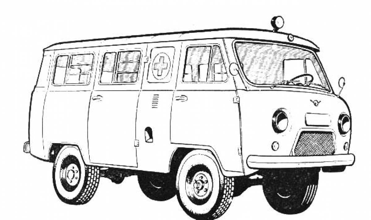 Coloring page charming UAZ