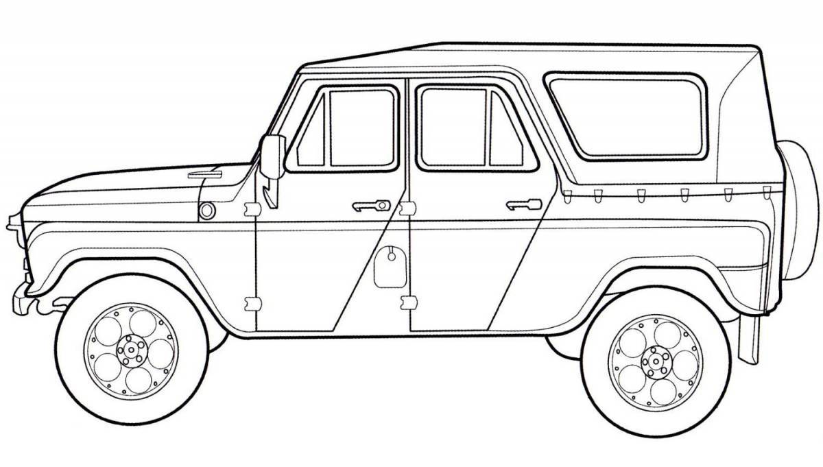 Coloring page spectacular UAZ