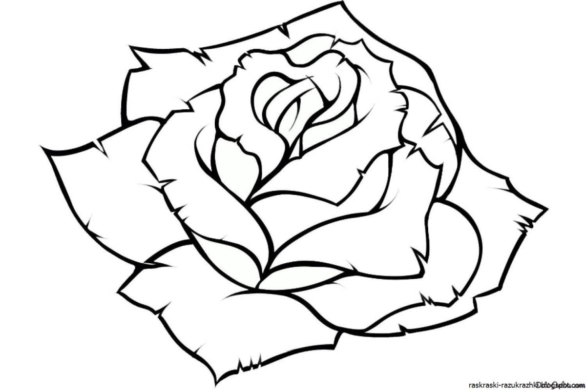 Волнующая раскраска роза для детей