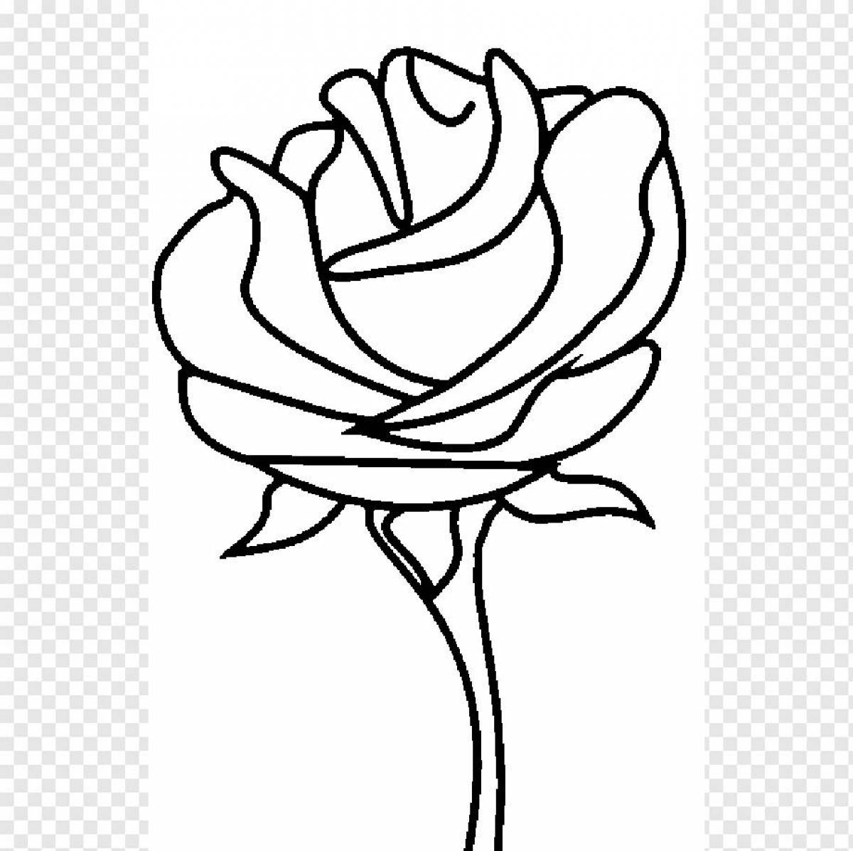 Live rose coloring for kids
