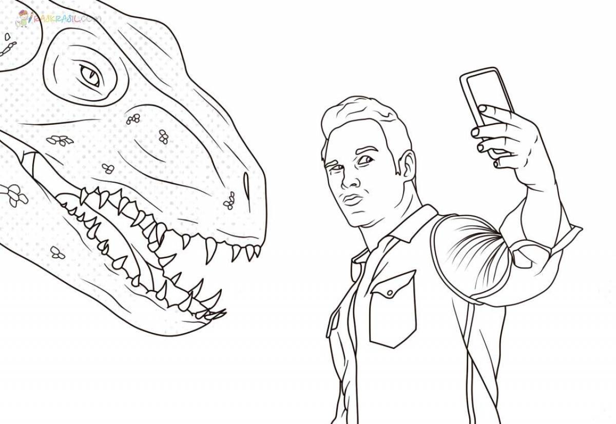 Adorable Jurassic World Coloring Page