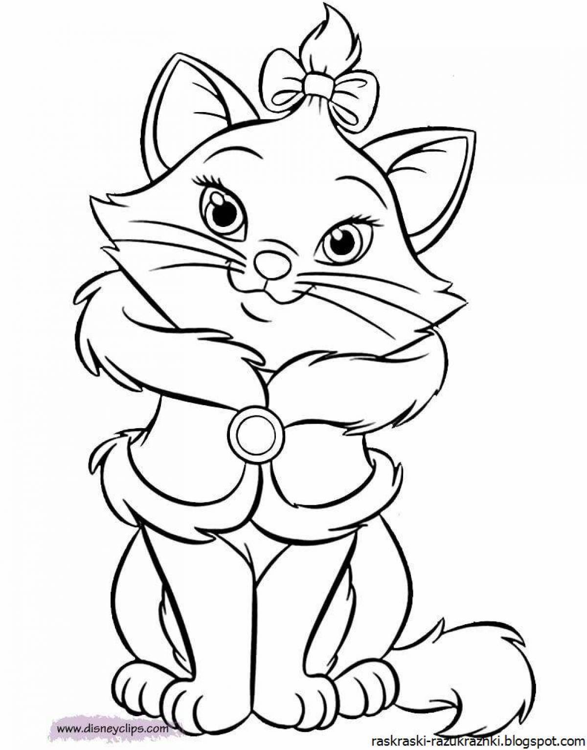 Playful coloring book for kitten girls