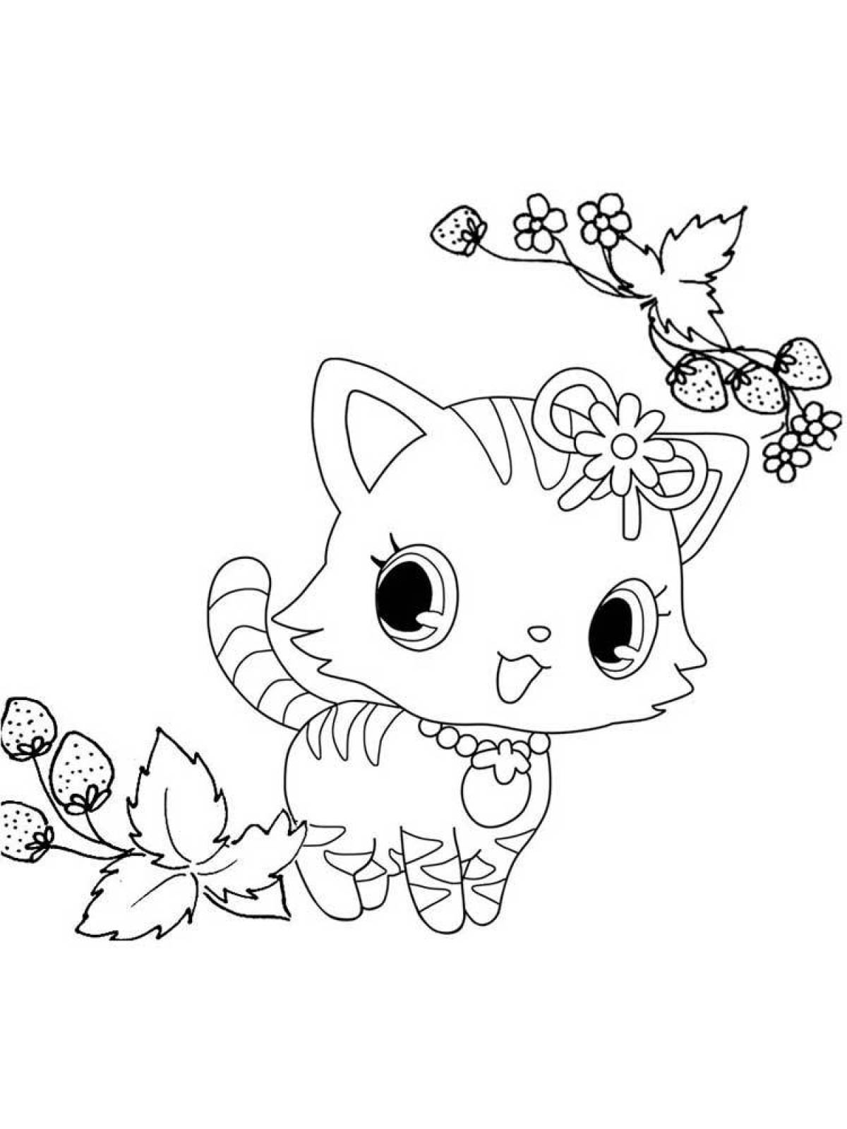 Kitty girls bubble coloring book