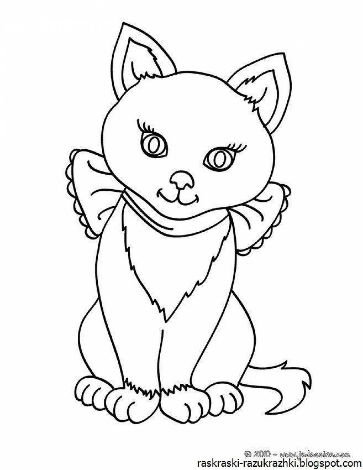 Silly coloring pages for girls, kittens
