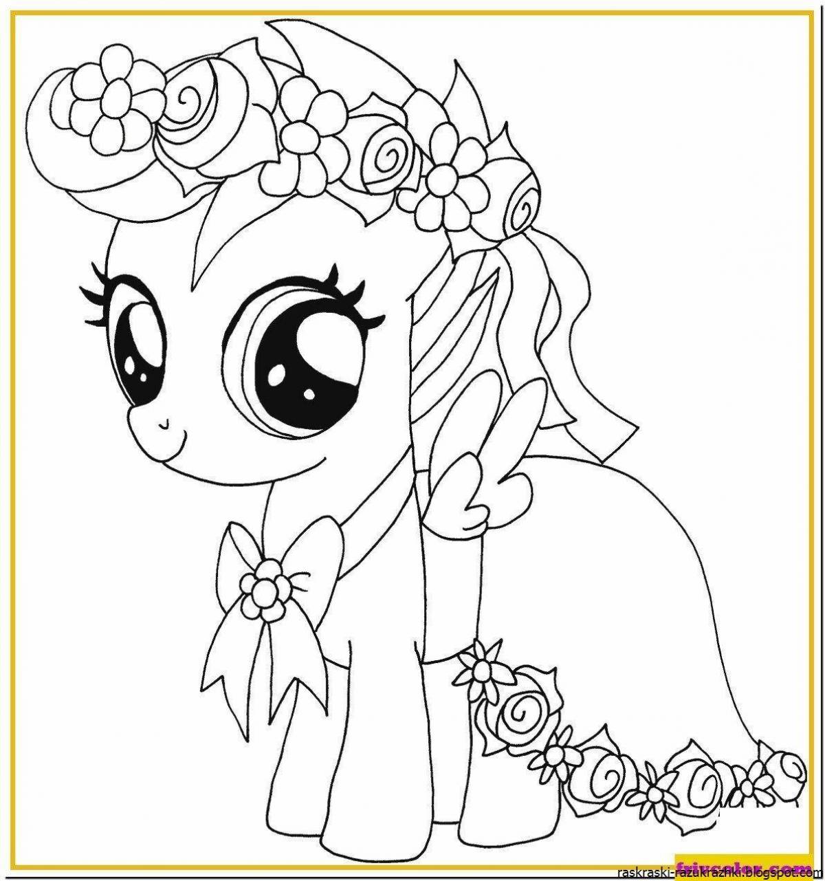 Serene pony coloring pages