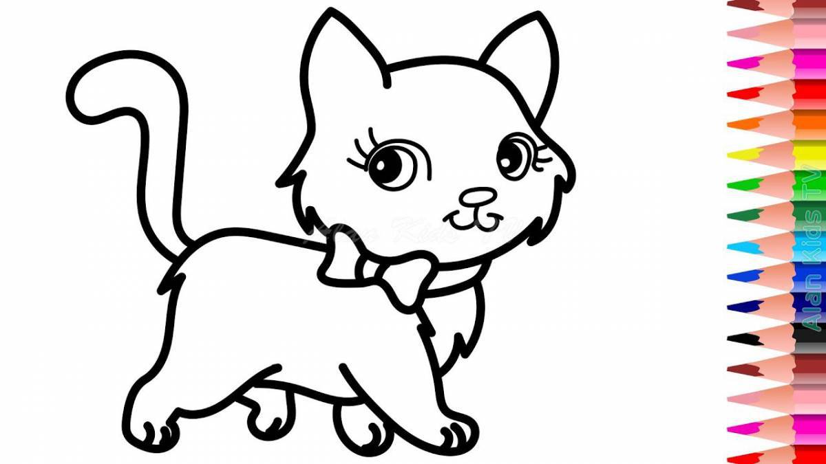 Furry kitten coloring book