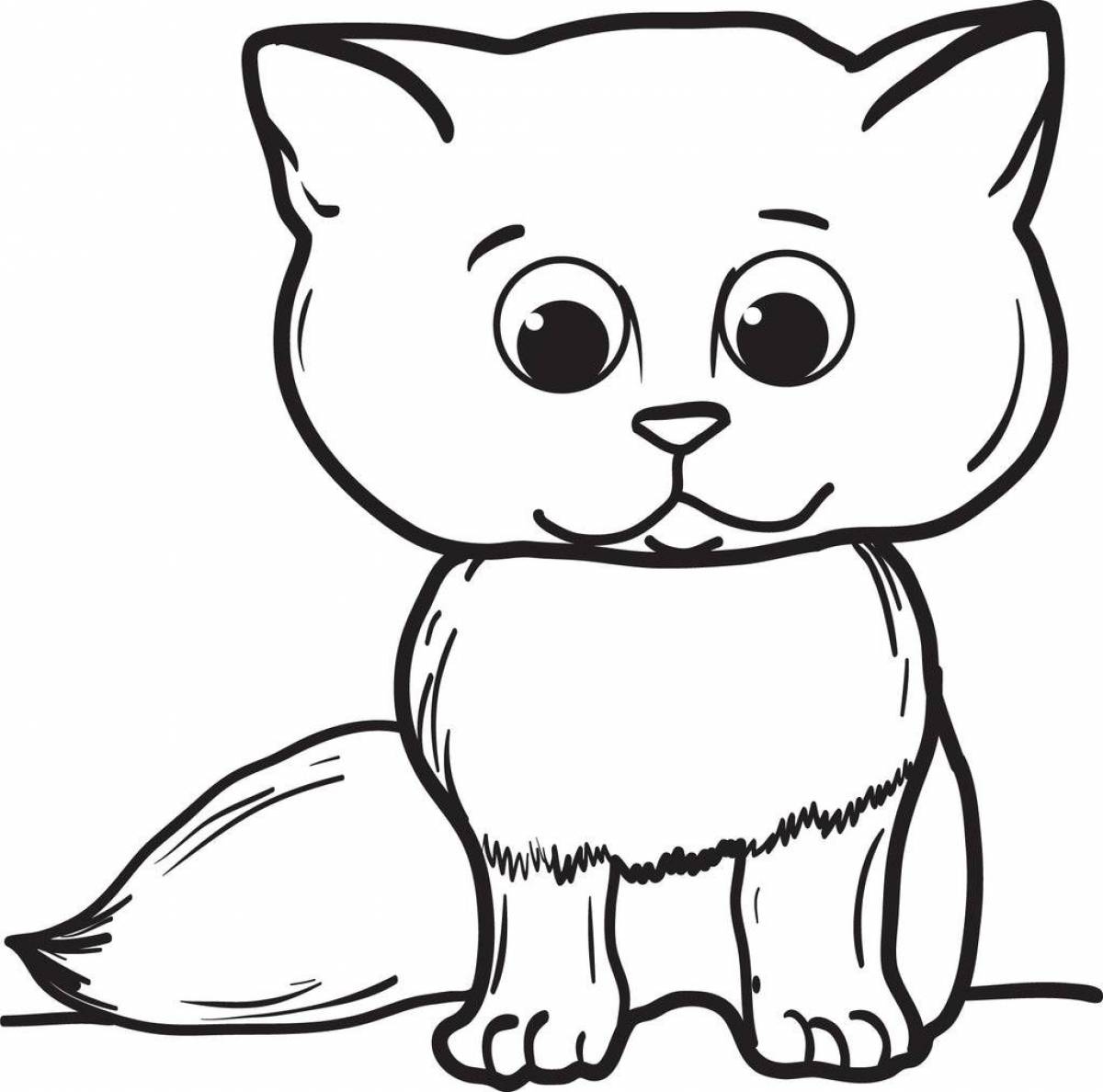 Крошечный котенок раскраски страницы
