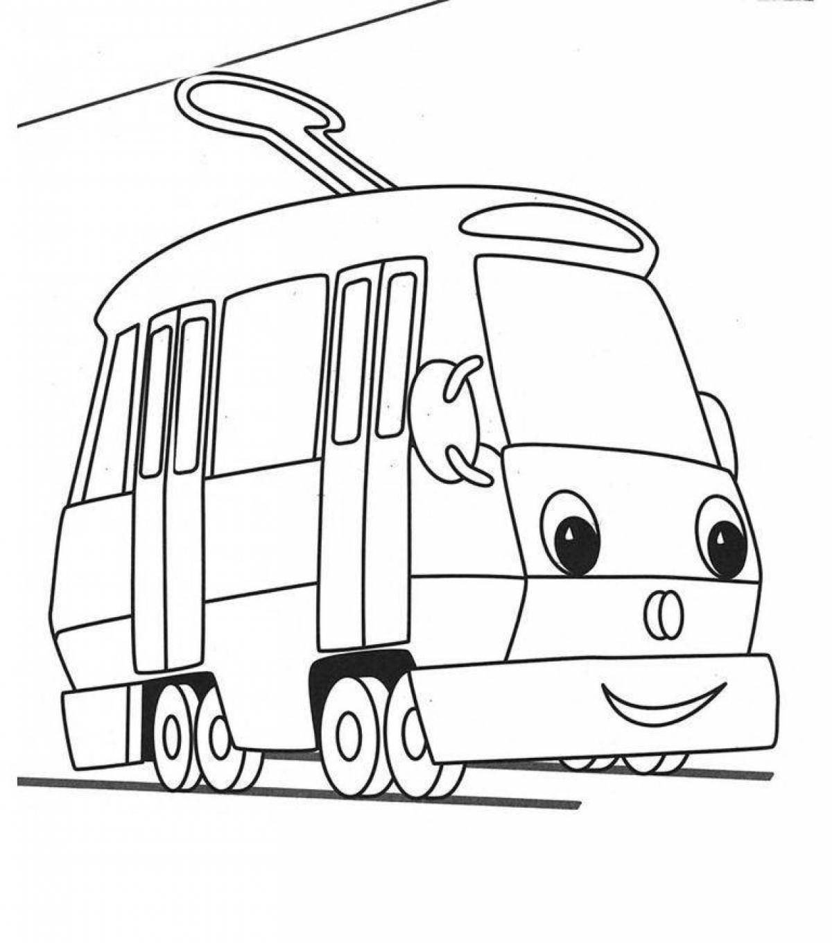 Colorful transport coloring book for kids