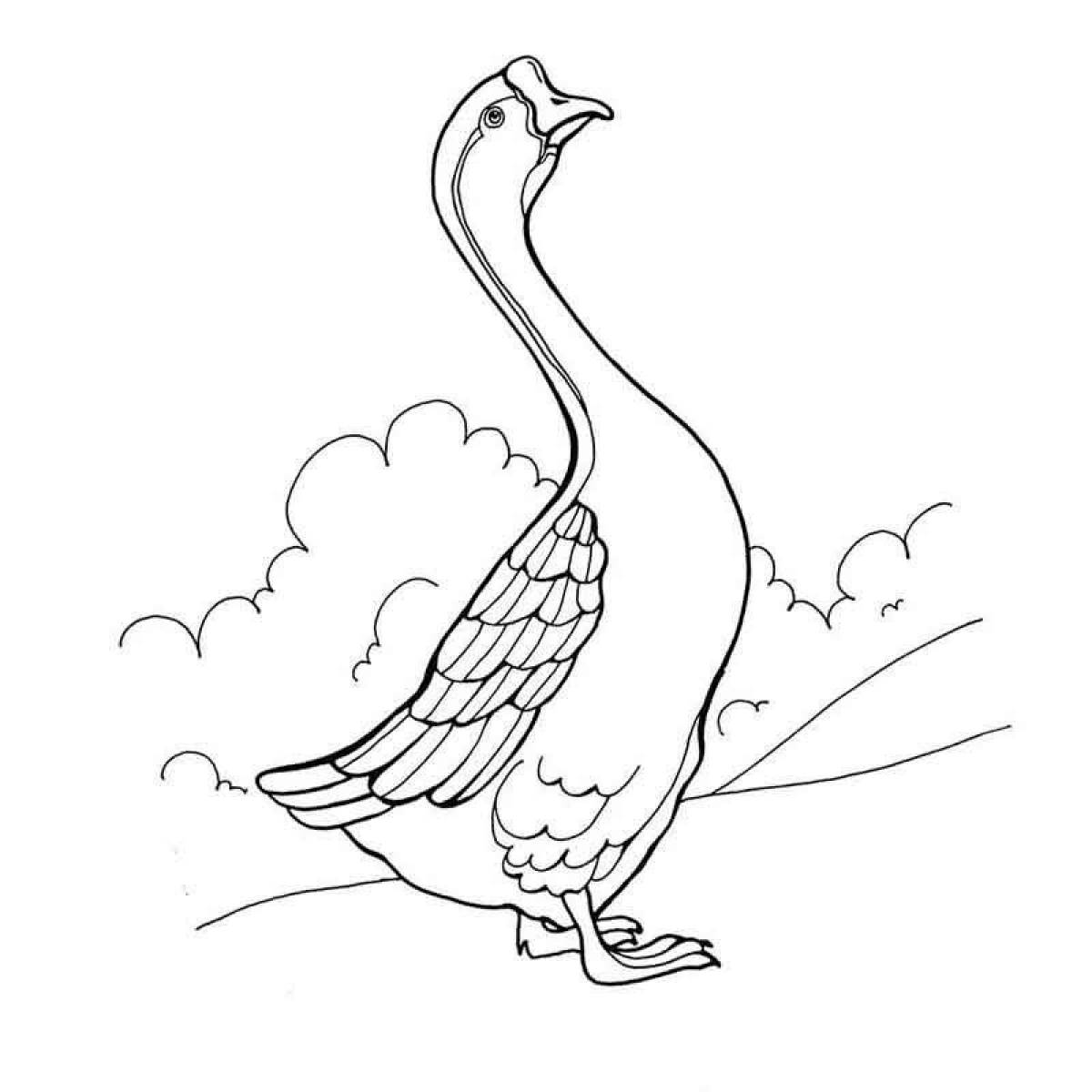 Cute goose coloring pages for kids