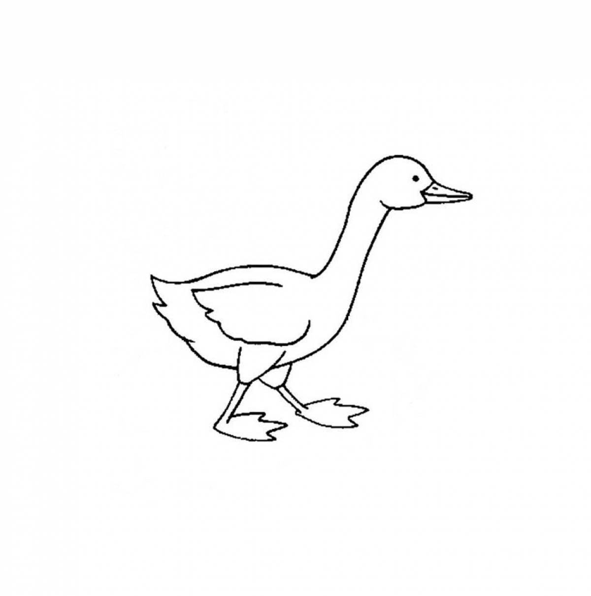 Funny goose coloring book for kids