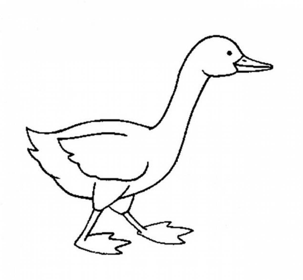 Glowing goose coloring book for kids