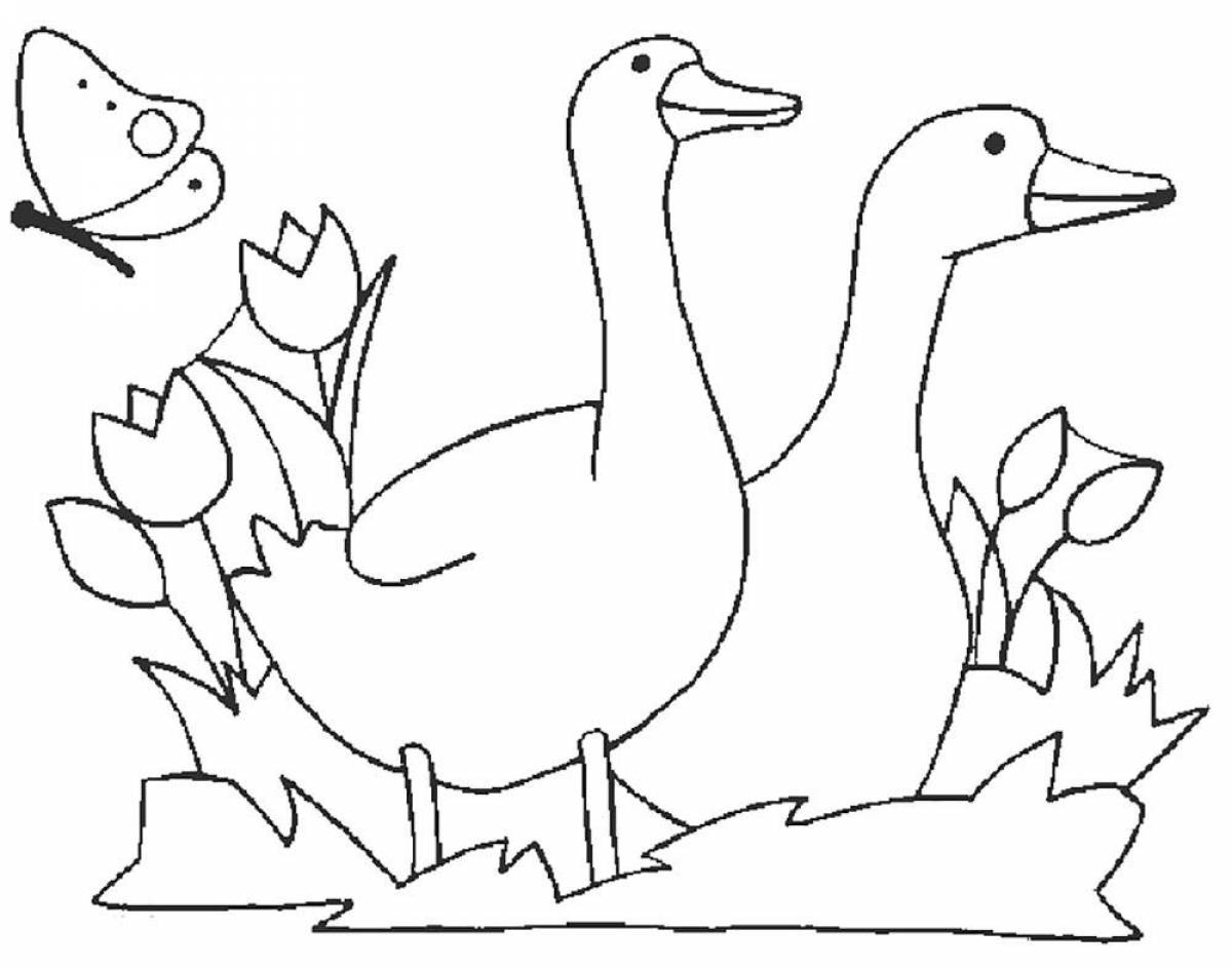 Coloring book radiant goose for children