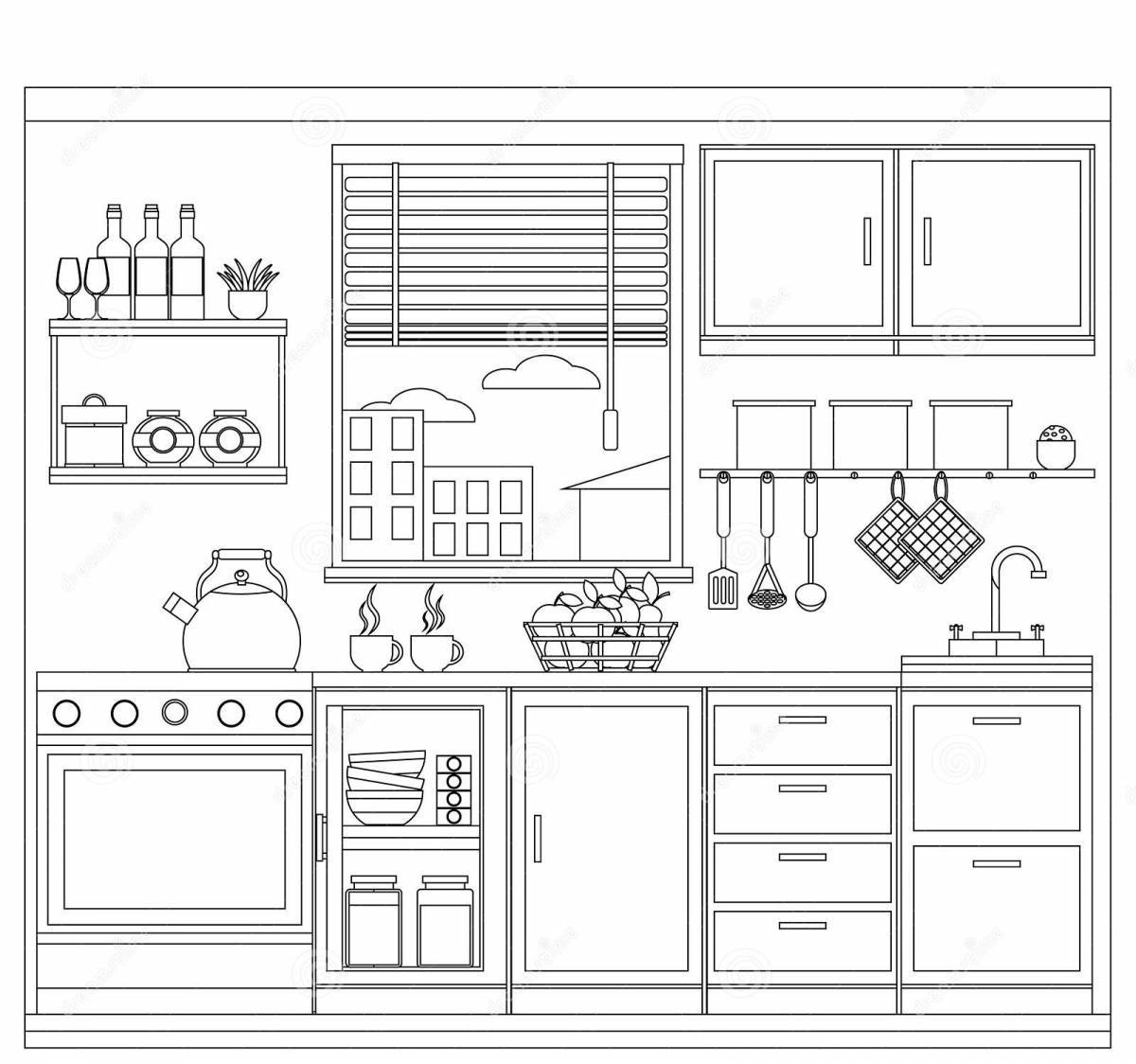Vibrant toka boca kitchen coloring page