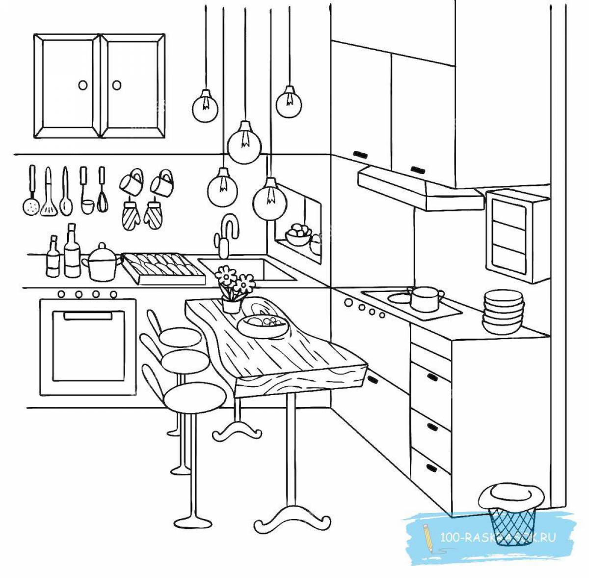 Invitation toka boca kitchen coloring page