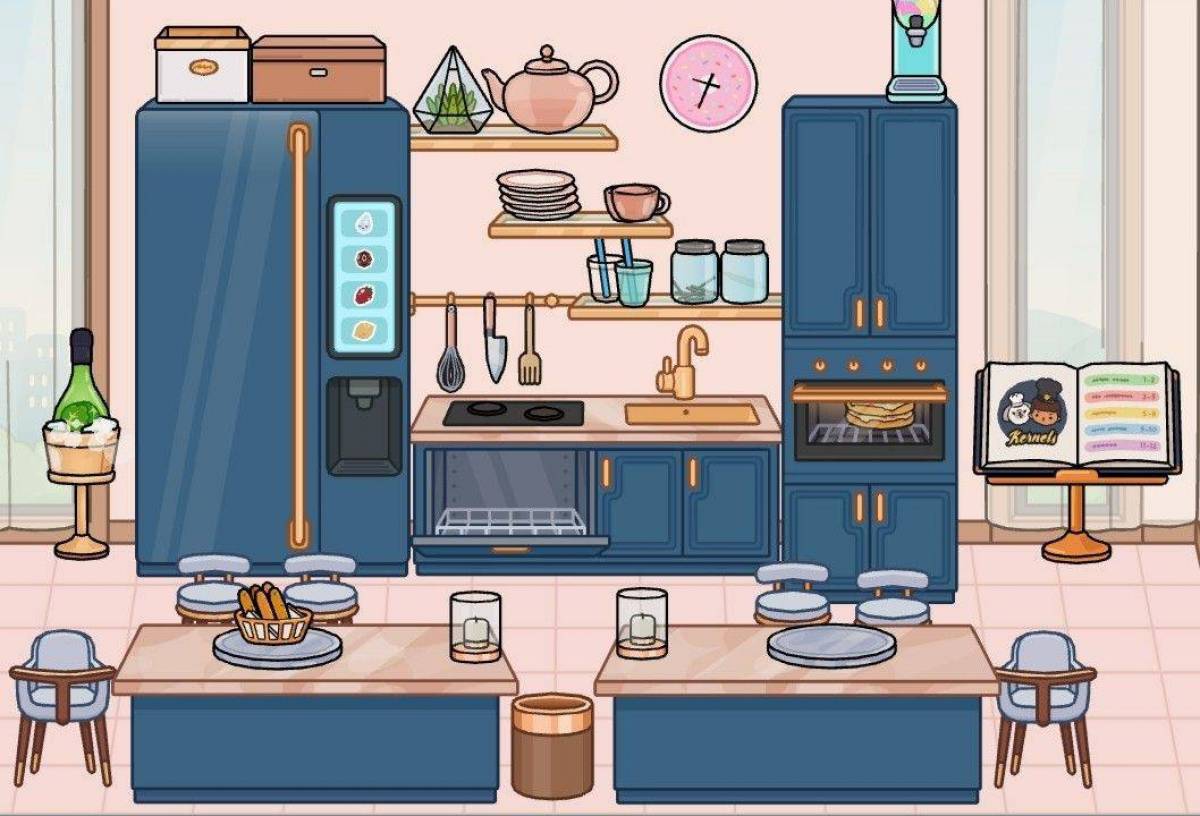 Приветствуя toka boca kitchen coloring page