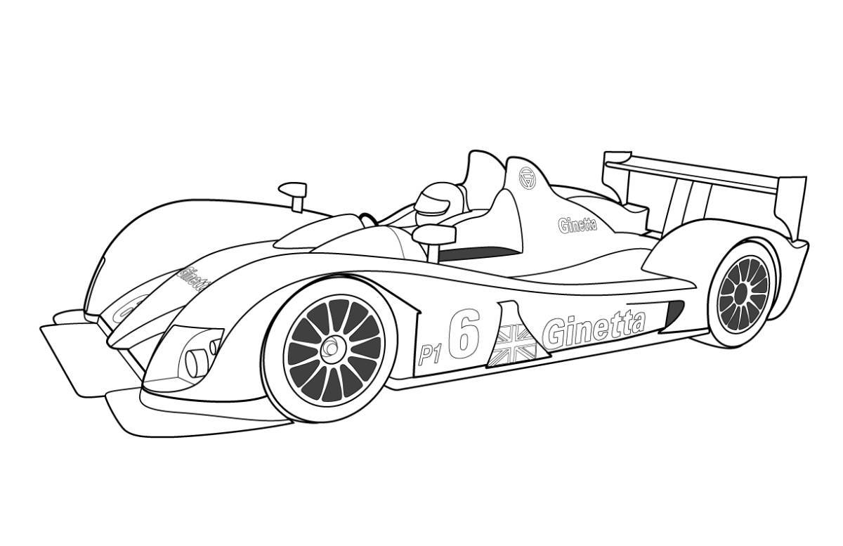 Coloring pages with racing cars for kids