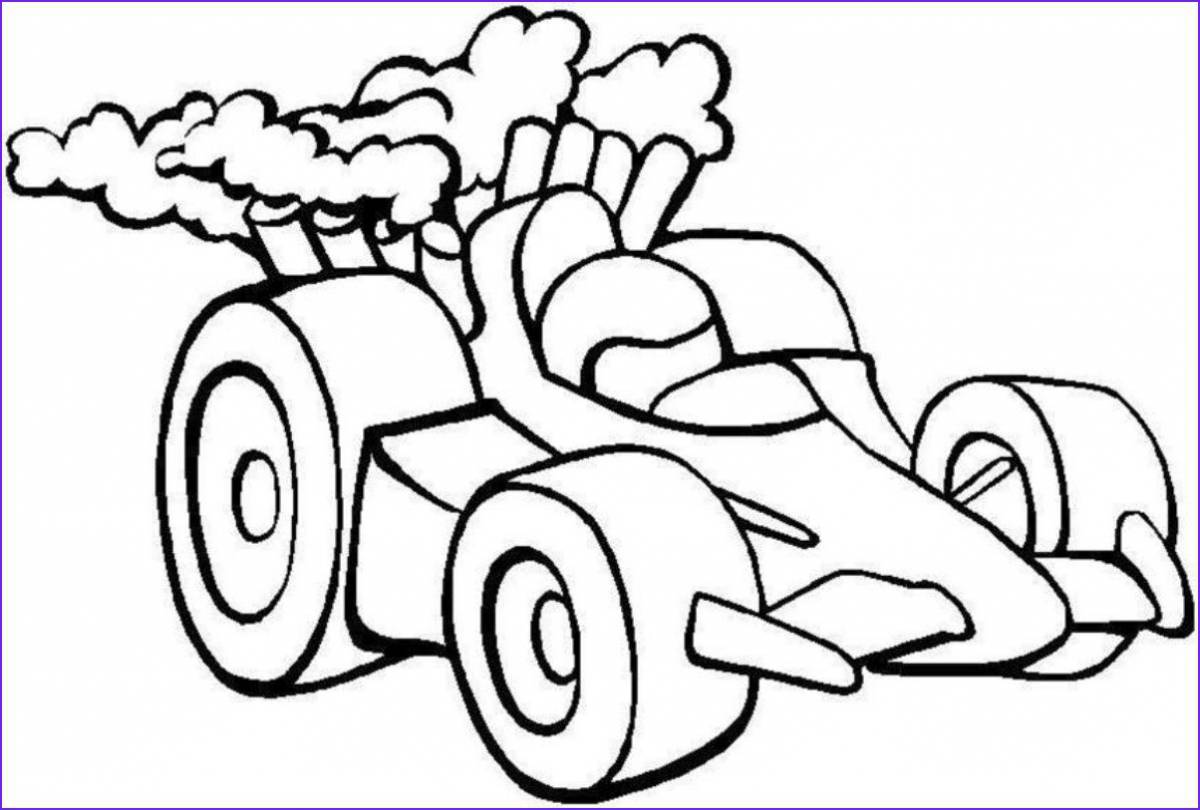 Cute racing car coloring page for kids