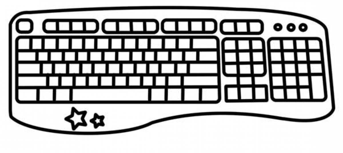 Gorgeous keyboard coloring page