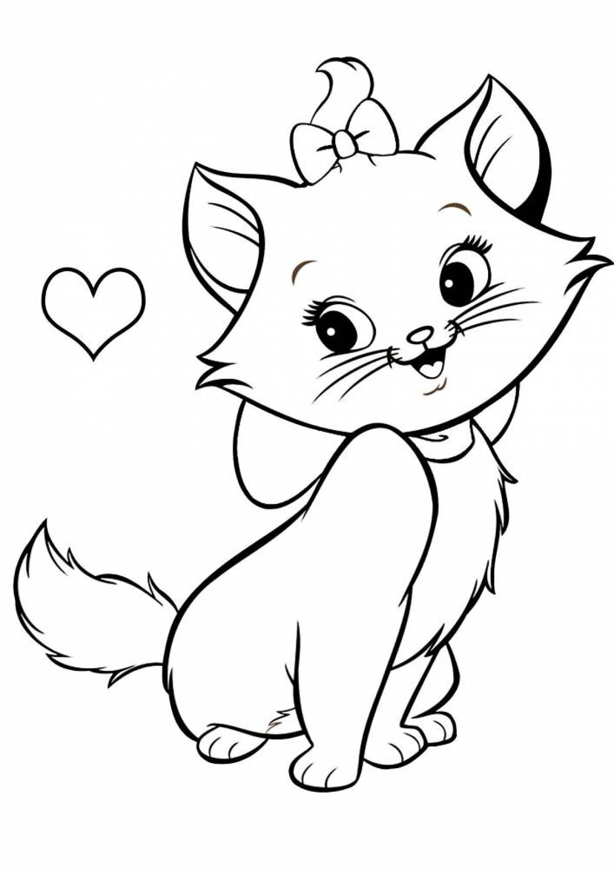 Snow Kitten Coloring Page