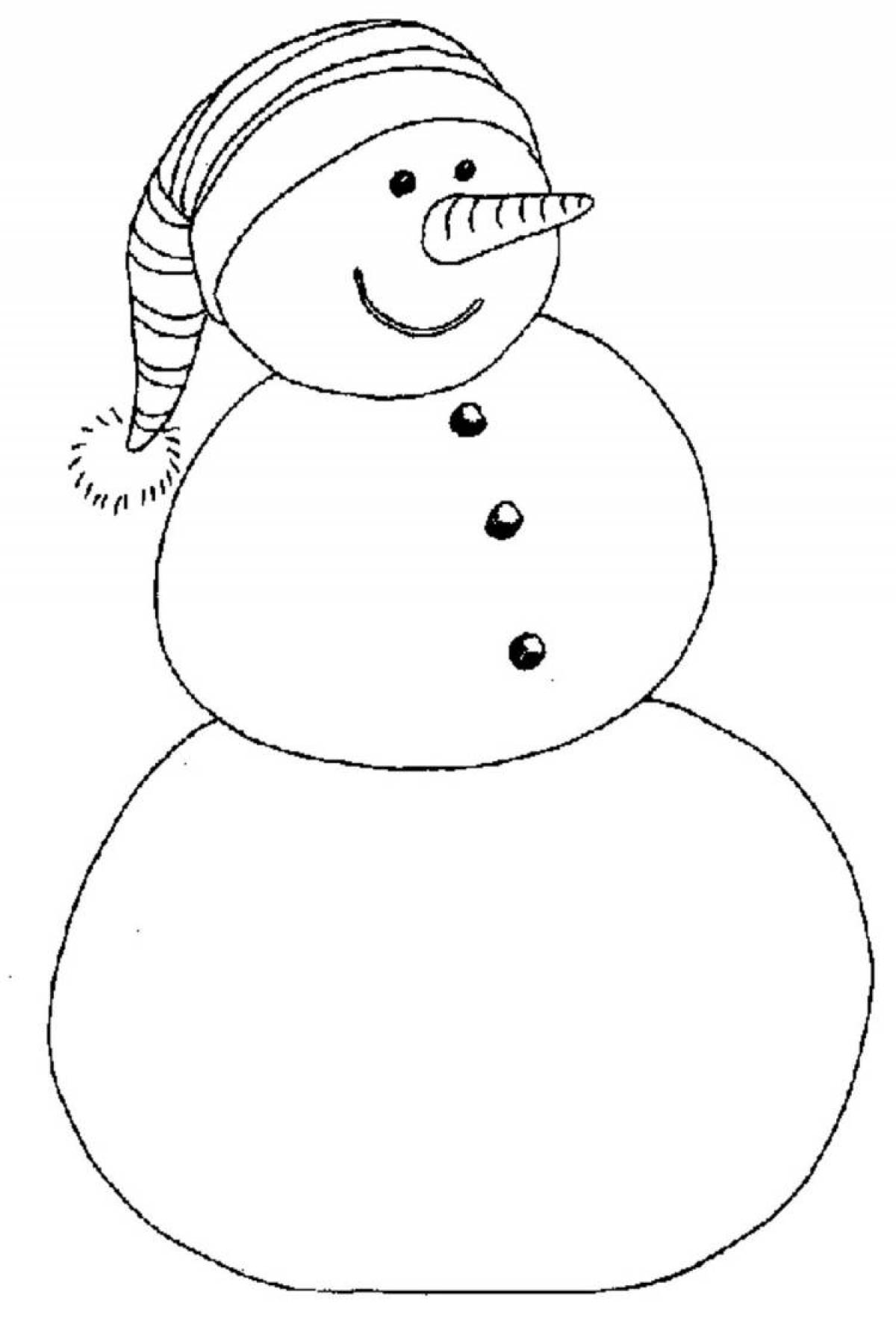 Vivacious coloring page snowman picture