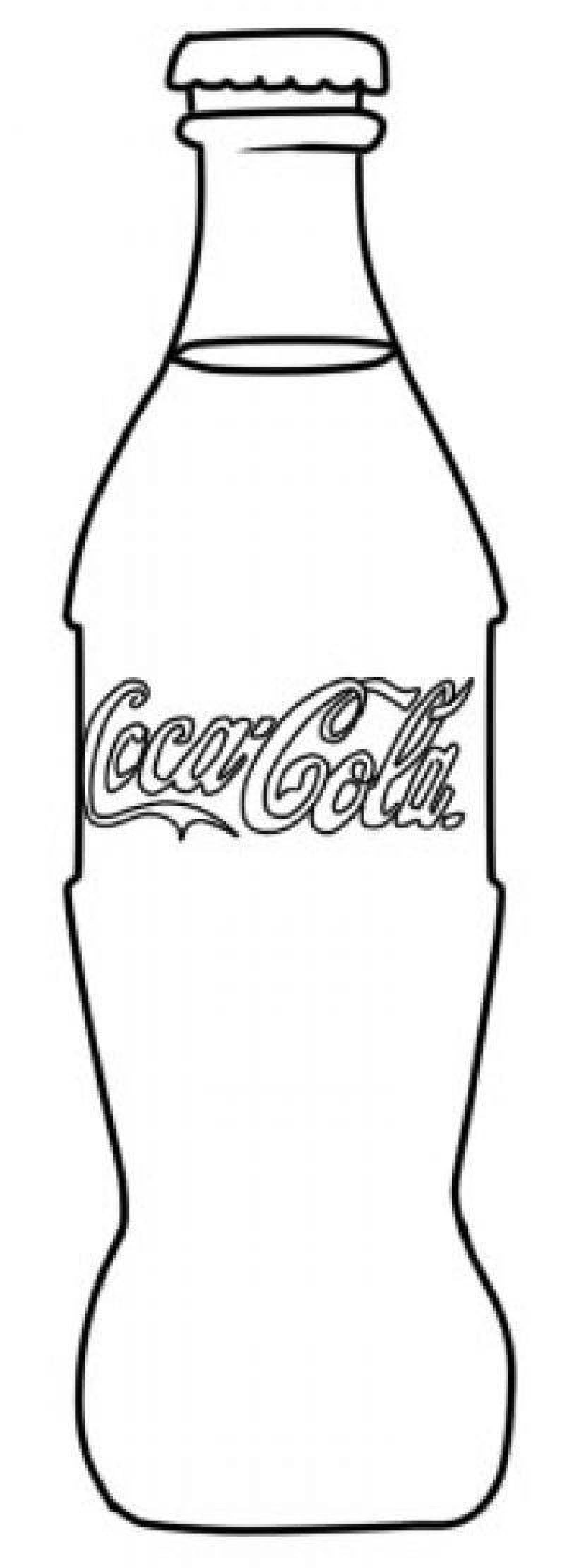 Раскраска бутылка Кока-кола