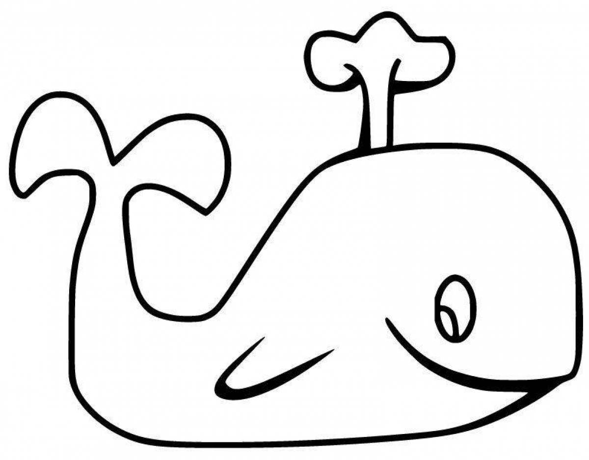 Рисунок кит трафарет