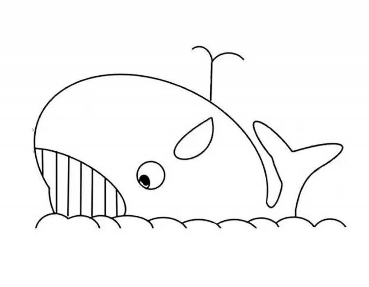 Рисунок кита для раскрашивания