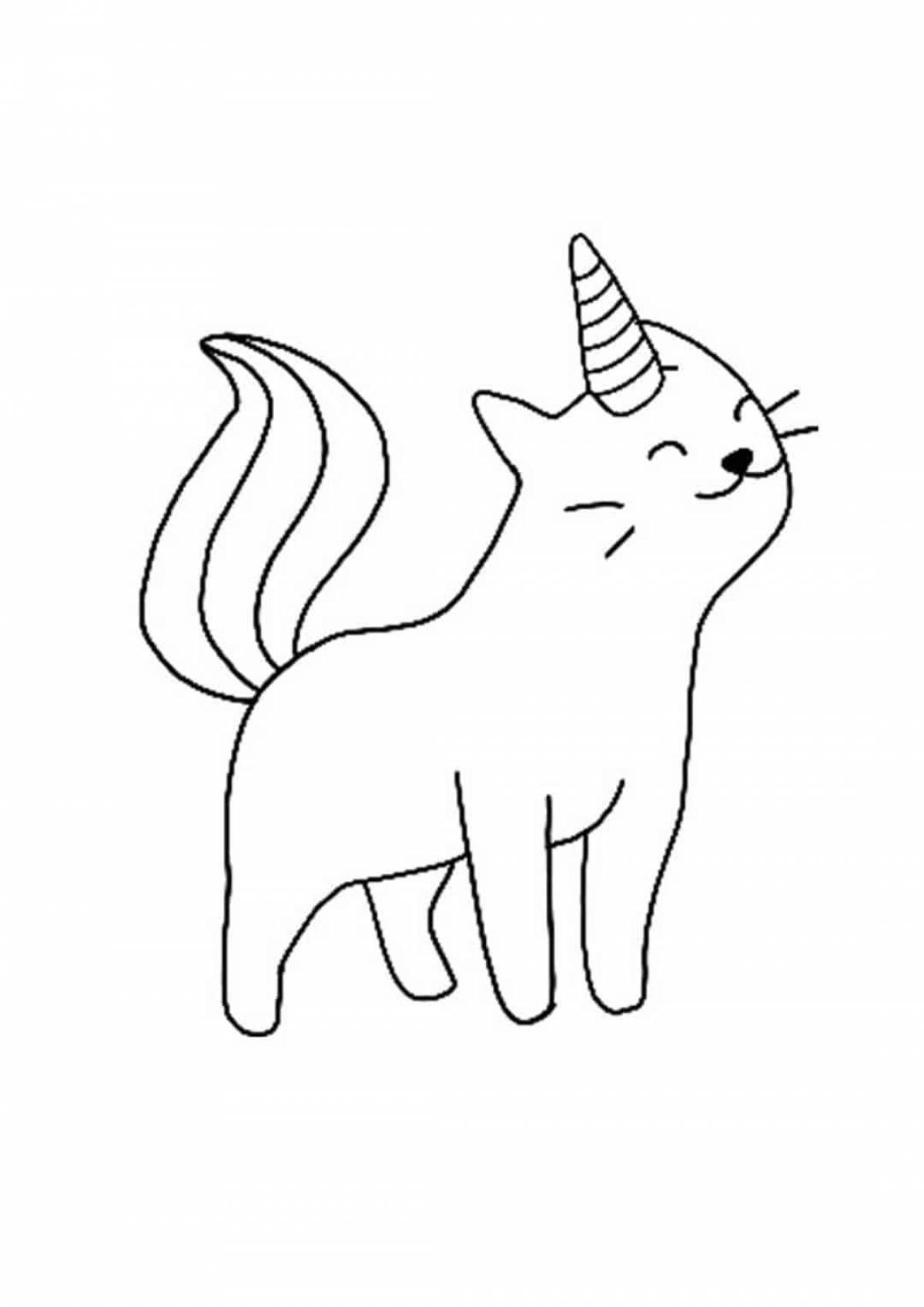 Раскраска единорожка котик