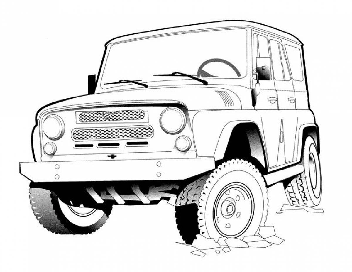 УАЗ-469 внедорожник раскраска
