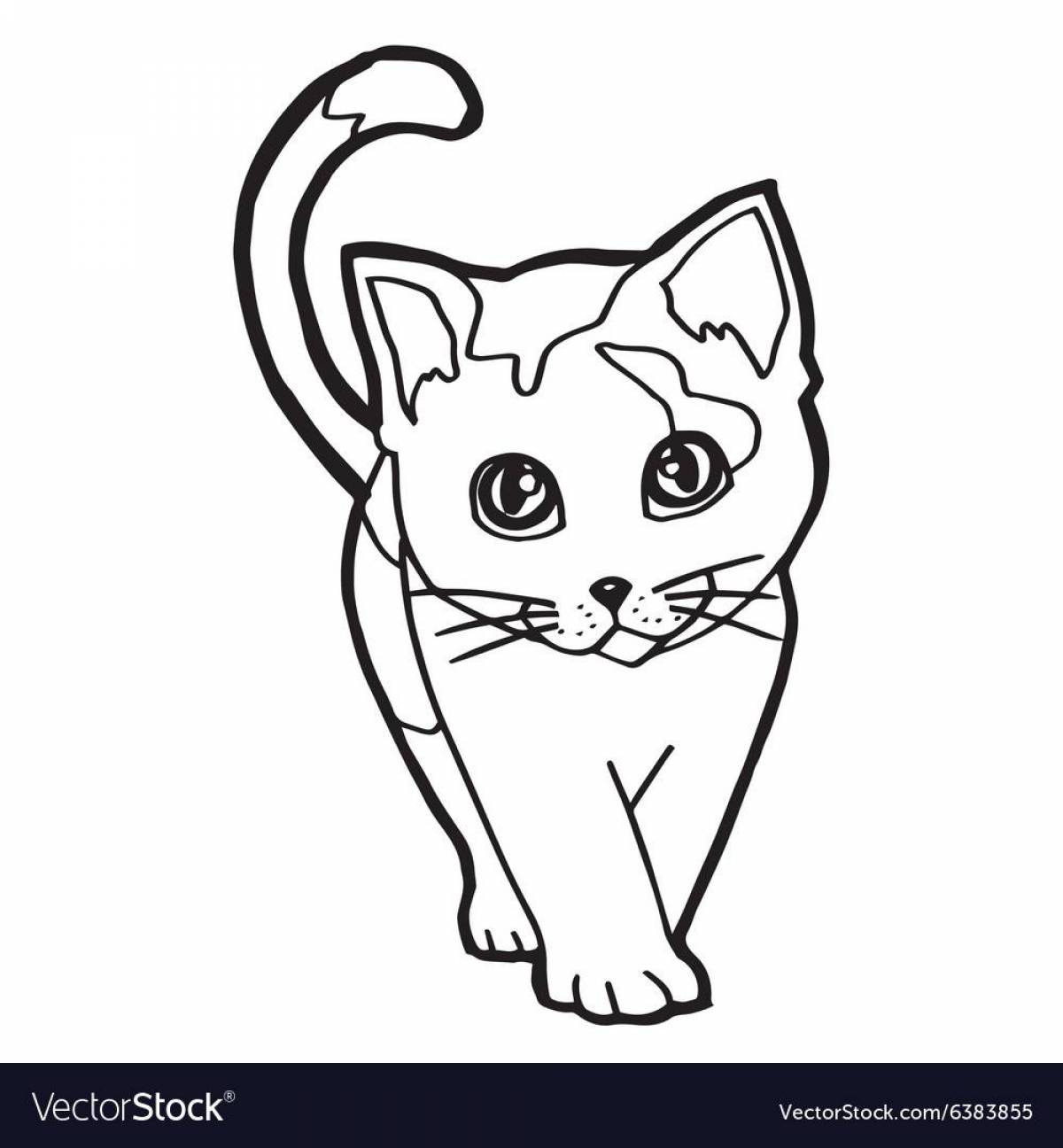 Раскраска котенок с пятнышками раскраски