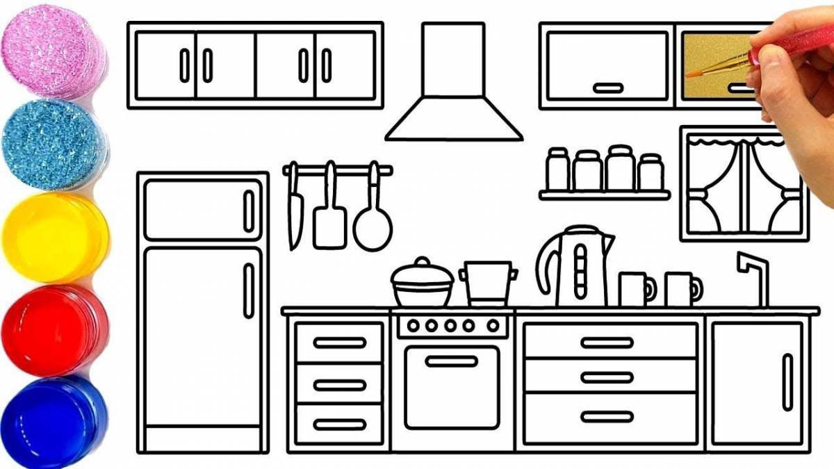 Тока бока нарисовать кухню