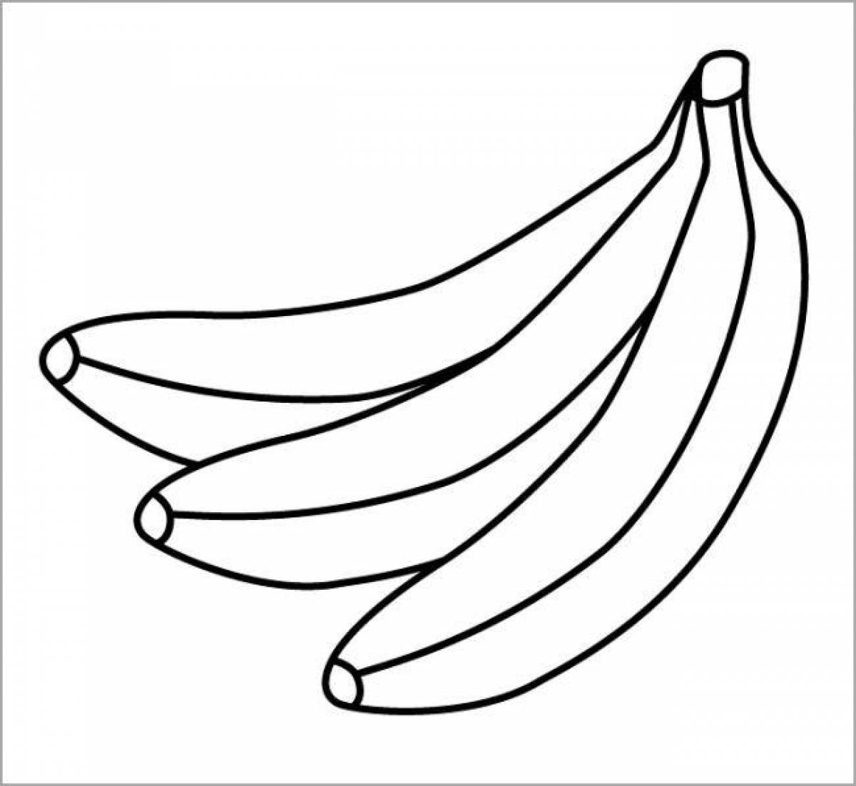Банан картинка для детей раскраска