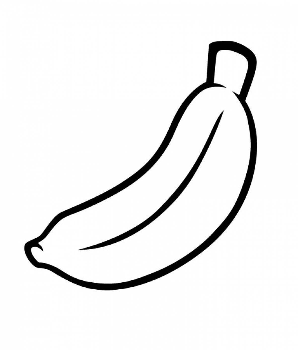 Банан раскраска