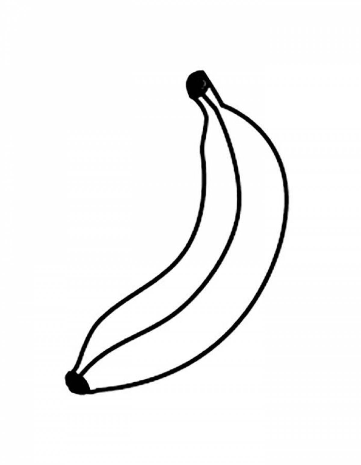Рисунок банана для раскрашивания