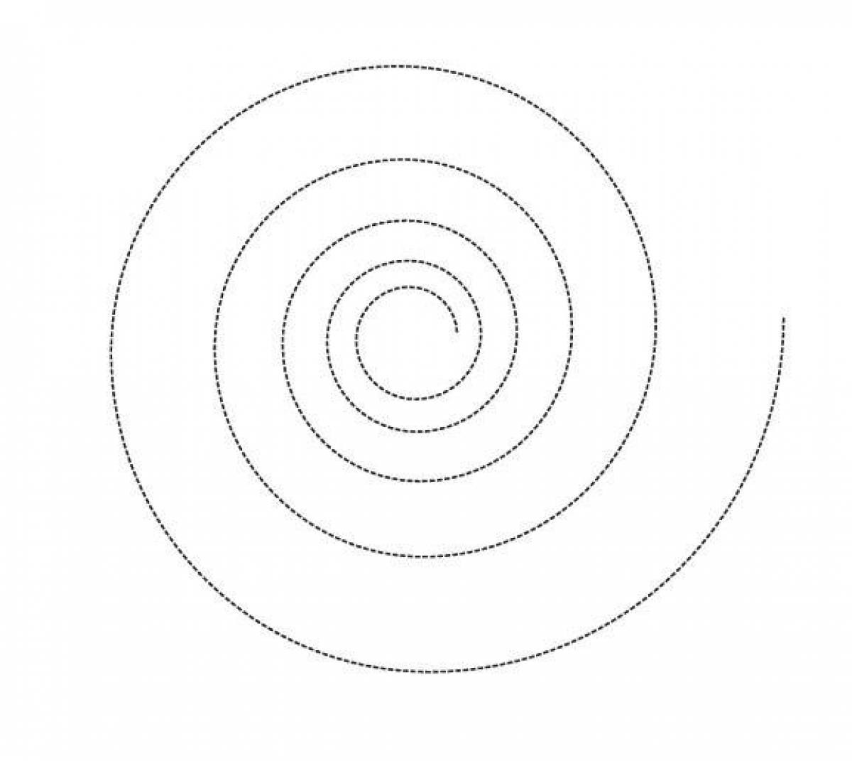 Спиральная раскраска по фото. Спираль пунктир. Спираль контур. Спиральки для рисования. Обводить спираль.
